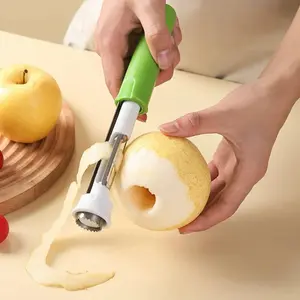 2-In-1 Stainless Steel Apple Corer And Peeler Sharp Fruit Core Remover Slicer For Apples Pears Peppers Easy Kitchen Gadget For Baking And Cooking