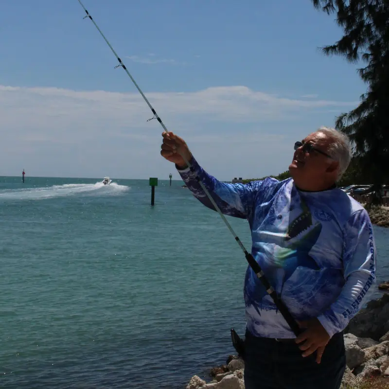 Largo Stick I - Spinning Rod - 7 ft - 1 Piece - 7 Guides - Medium Light Fiberglass Saltwater Fishing Durable Portable Strong Heavy Duty Rods Outdoor Fishing Equipment Fishing Poles