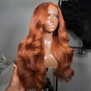 MYLOCKME Hair Brazilian 13x6 Body Wave Reddish Brown Lace Front Wigs Human Hair 180 Density 13x4 Body Wave Transparent Lace Frontal Wigs Human Hair Auburn Colored Pre Plucked
