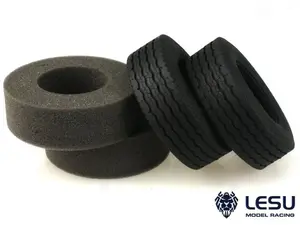 1Pair LESU Model Part Rubber Tires D 1/14 RC TAMIYA Tractor Truck DIY Car