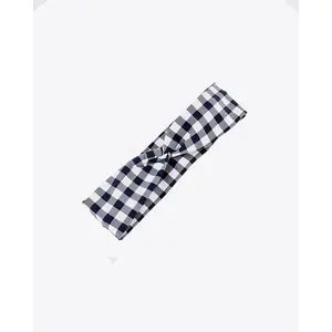 Sport Headband in Navy Gingham