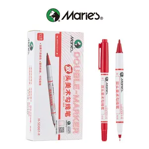 Twin Pen Dual Tip Marker, Red, Fine & Ultra Fine Point, Acrylic Paint Pens for Drawing/Sketching/Lettering, Art Supplies