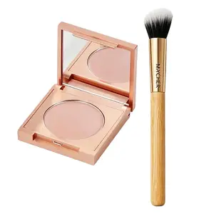 MYCHEER foundation, free brush included; oil-control matte setting powder; pore-blurring long-lasting all-in-one foundation; waterproof and smudge-proof travel-friendly cosmetics, suitable for oily and combination skin