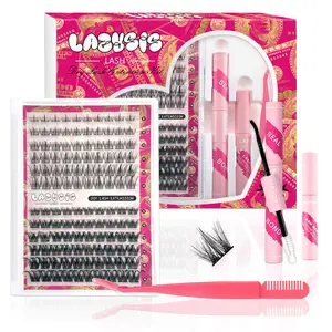 LAZYSIS Trilogy Mixed  Kit Thin & Thick Style D Curl 8-18mm Spiky Individual  Korea PBT Ultra Thin Band Wispy Volume DIY Reusable Holiday