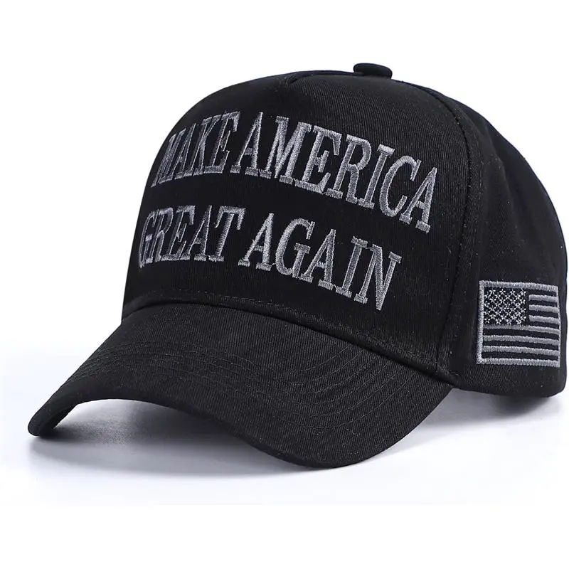 Trump 2024 45-47 Dark MAGA Trucker Hat Make America Great Again Slogan with USA Flag Adjustable Baseball Cap Mesh Snap