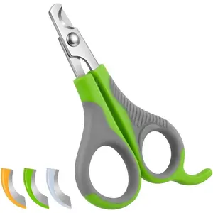 Pet Nail Clippers U07.2 Professional Claw Trimmer Scissor for Cats Puppies Kittens Hamsters Rabbits and Small Animals Sharp Safe Small Green/Grey