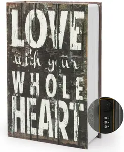 Diversion Book Safe Storage Box (9.5"6"2.2"), Dictionary  Safe Can with  Combination Lock, Diversion Book  Safe (Love,Combination)