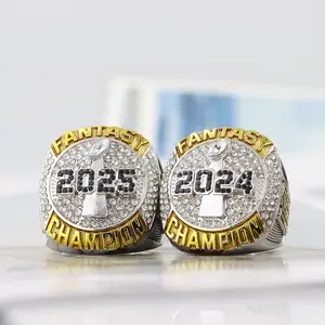 Fantasy Football Ring 2024 2025 big heavy FFL Championship Trophy Ring Championship Ring and box set
