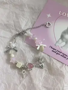 Heart Key Star Beaded Bracelet, Y2K Style, Cute Versatile Gift, Daily Accessory, Party Jewelry, Holiday Wear