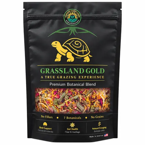 Grassland Gold Tortoise Food Natural High Fiber Hibiscus Blend for Sulcata Leopard Tortoises Hydrates 3x its Weight Supports Digestion and Shell Health