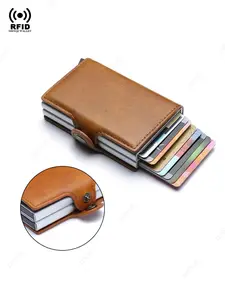 Men's Business Style Minimalist RFID Blocking Card Holder, Casual Trendy Trifold Wallet for Men, Fashionable Card Holder for Daily Use, RFID Card Slots