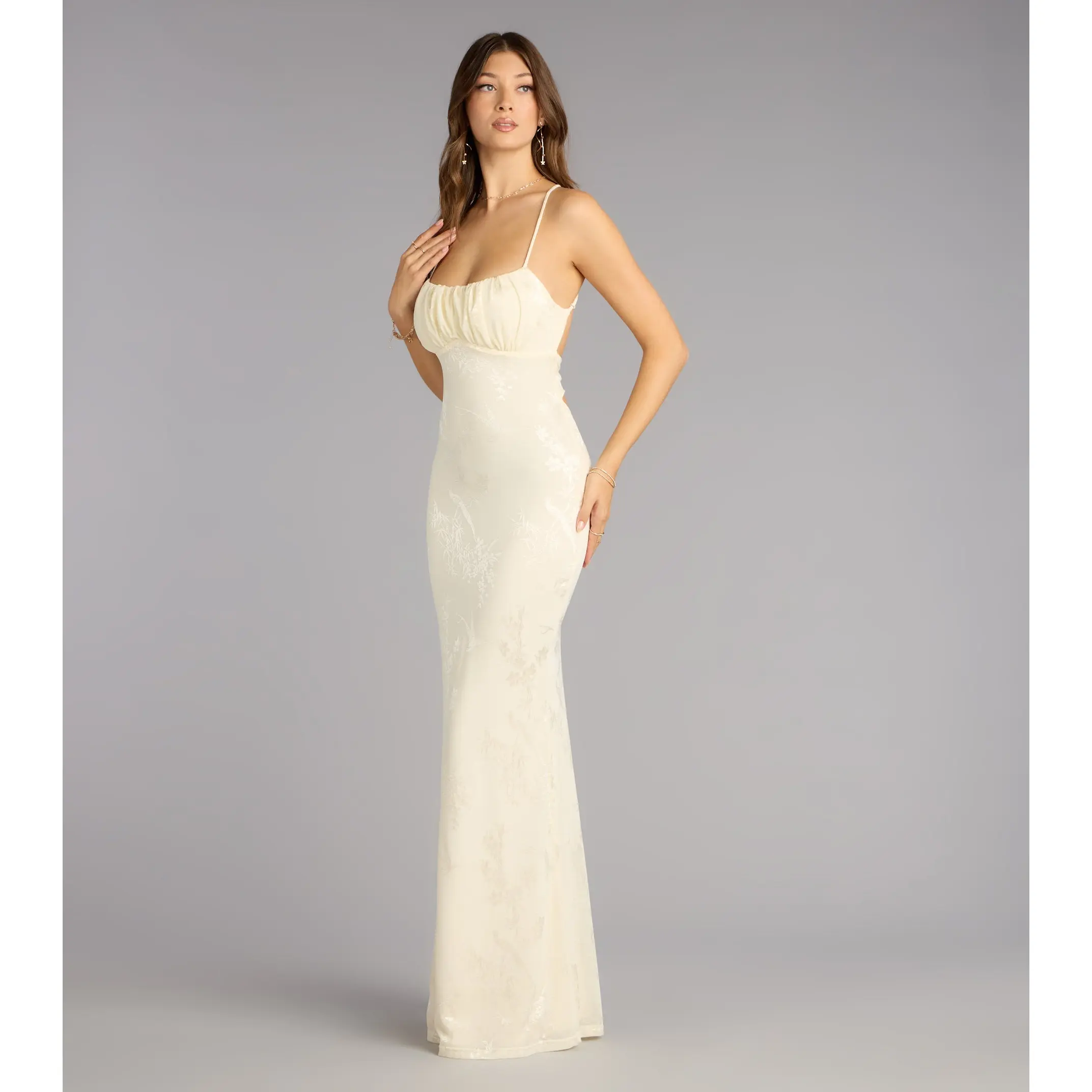 Elaine Jacquard Mesh Mermaid Dress Elaine Jacquard Mesh Mermaid Dress
