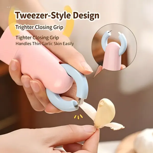 2 in 1 Garlic Peeler & Vegetable Peeler, Dual Head Multi-purpose Kitchen Gadget for Peeling Garlic, Ginger, Potato, Carrot, Yam, Taro, Nail Safe Manual Fruit Veggie Skin Remover