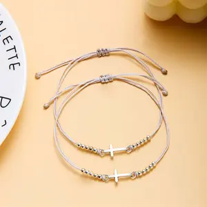 [Limited time event] Cross couple cardboard bracelet simple hollow retro hand jewelry gift versatile fashion personality creative design