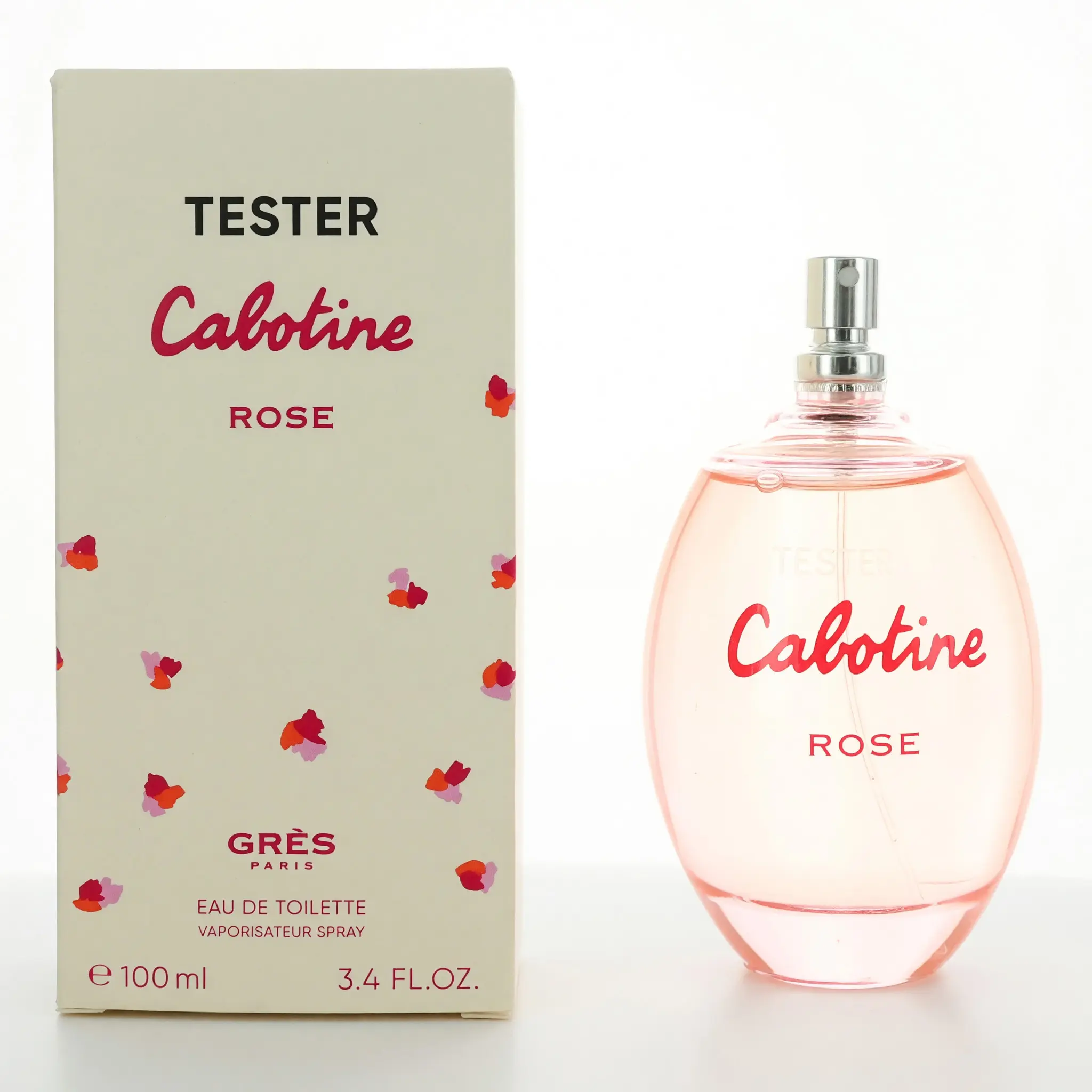 Cabotine Rose by Parfums Gres - Women's 3.4oz EDT Spray Tester, Ginger, Crisp Citrus, Floral & Citrus Flora Distinctive Blend (3 to 3.9 fl oz)
