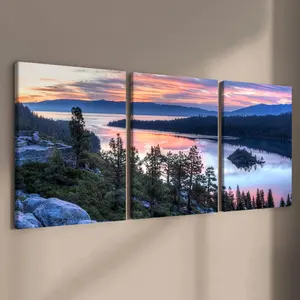 Sunset Natural Scenery Pattern Canvas Painting, Wooden Framed Modern Art Poster, Wall Art Decor for Home Living Room Bedroom, Ornaments, Canvas Prints, Modern Home Decoration