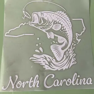 Vinyl decal bass fishing in North Carolina or your state