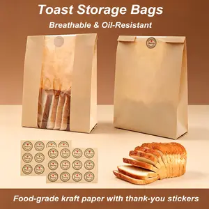 100 Pack Reusable Bread Bags for Sourdough Bread - Food Storage Bags with 120 Bread Sticker, Ideal for Home Baking and Bakeware Utensils sourdough paper bread bag