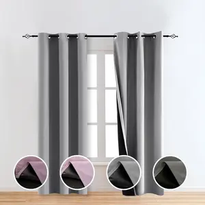Grey Blackout Curtains for Bedroom,Room Darkening Curtains for Living Room,Black Out Curtains 84 Inch Long,Thin Blackout Curtains,38 Wide,2 Panels