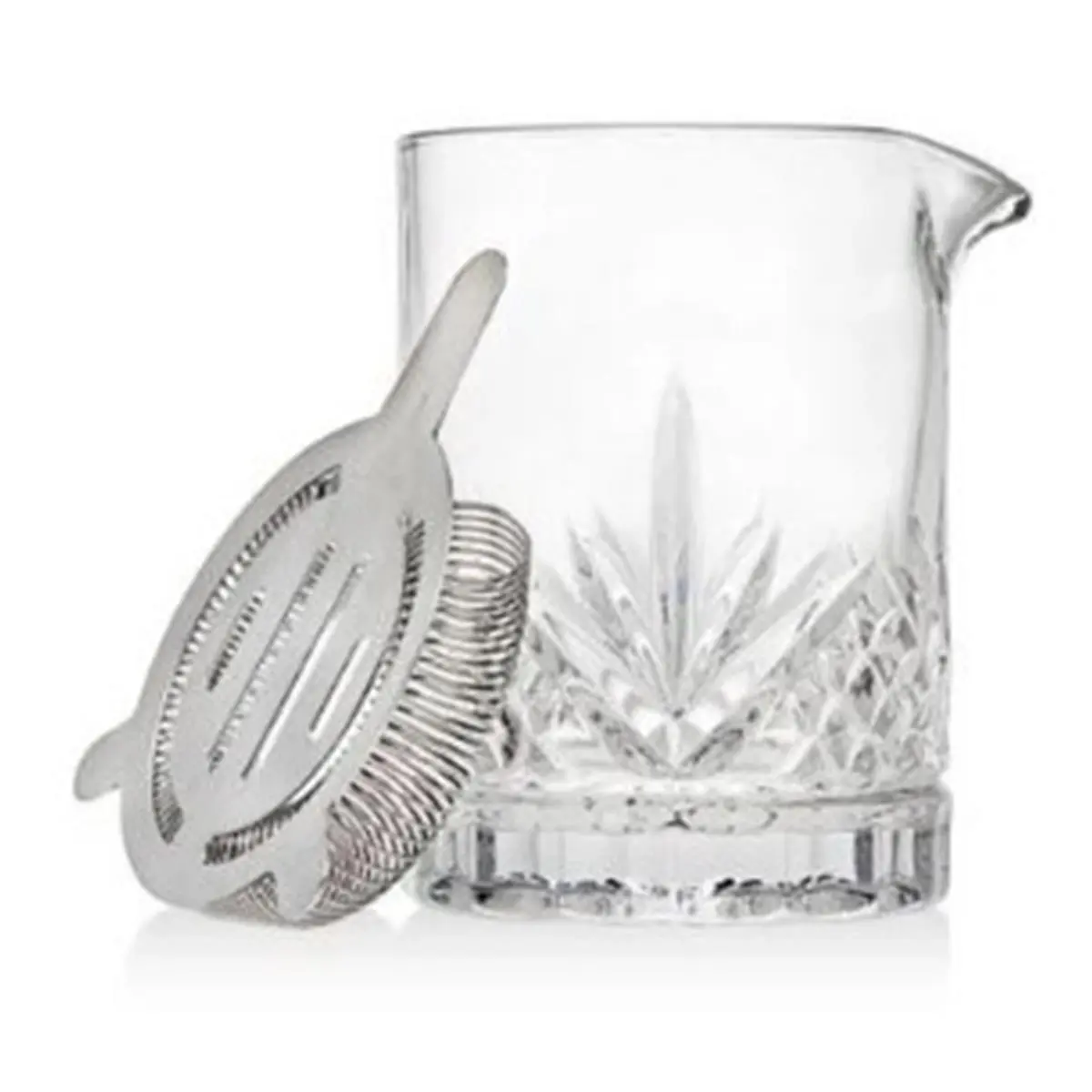 212 MAIN 13oz Dublin Mixing Pitcher Set - Classic Geometric Starburst Cut Crystal Glass Stylish Drinkware, Standard Default for Cocktail Mixing
