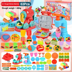 Kids Play Dough Set - Ice Cream Noodle Hamburger Maker Toys, Vibrant Colors Non-Toxic Soft Clay, Safe for Toddlers & Preschoolers, Ideal for Creative Art Crafts, Party Favors & Home Activities