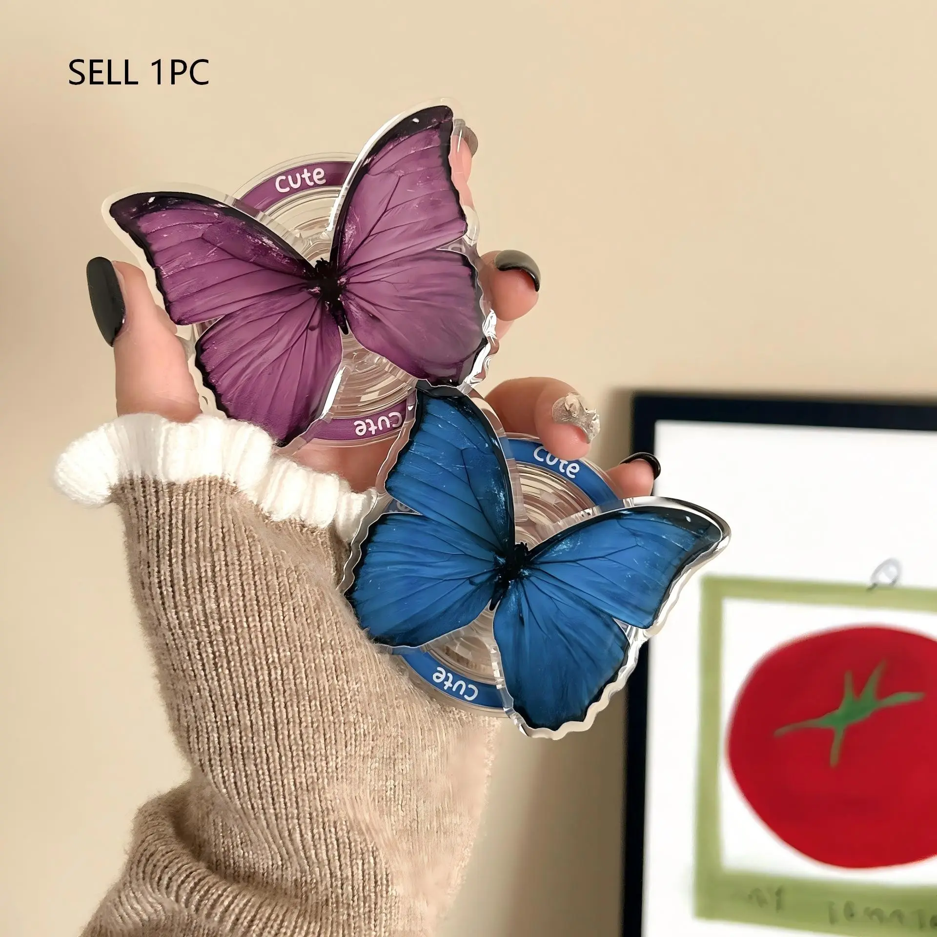Butterfly Magnetic Phone Stand, Portable Lazy Phone Stand, Fashionable Phone Case Accessory, Easy to Replace, Convenient Design, Smartphone Holder, Cellphone Stand, Cell Phone Holder