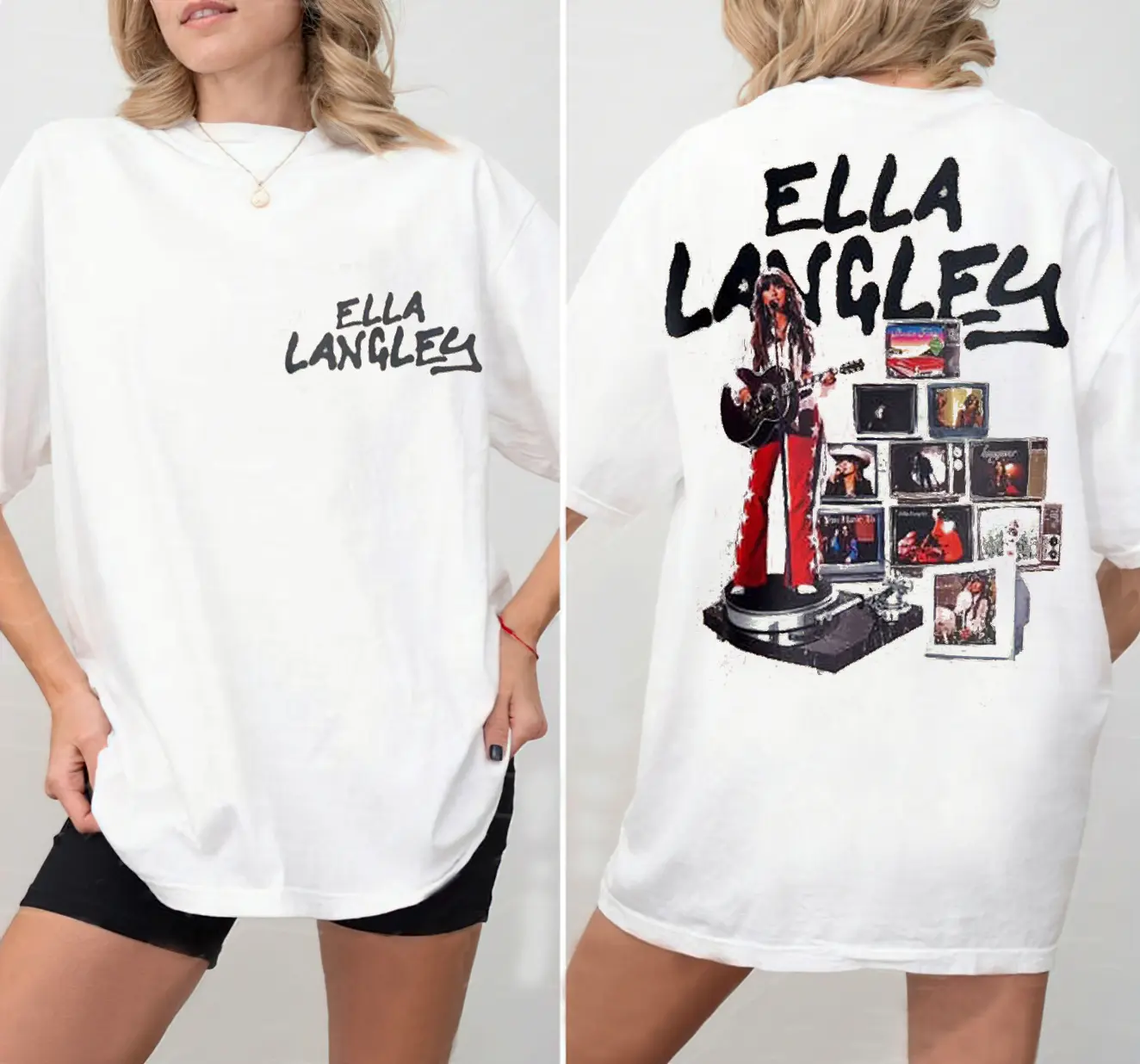 Women's Ella Choosin' Texas Cotton Fitted Short-Sleeve Round Neck Print T-Shirt - Country Music Graphic Tee for Concert Fans, Shortsleeve, Top