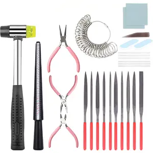 All-in-One Jewelry Making Tool Kit - Ring Mandrel, Hammer, Pliers & Sizer for DIY Jewelry Making, Ring Resizing & Craft