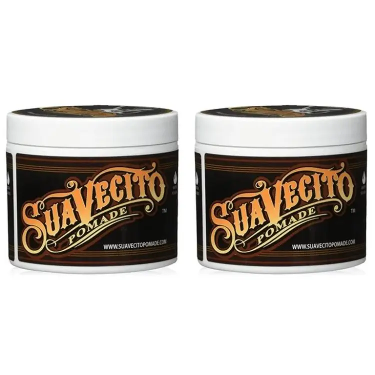 Suavecito Pomade Original 2 pack 4oz for All-Day Hold, Long-lasting Shine, Ideal for Hair Styling Gel Haircare