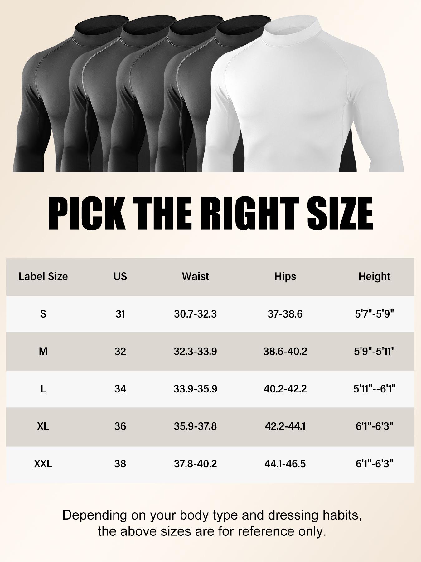 TELALEO 5 value pack Men's Thermal Turtle Mock Neck Shirts, Long Sleeve Compression Shirts Fleece Lined Undershirt Base Layer Tops dealsforyoudays