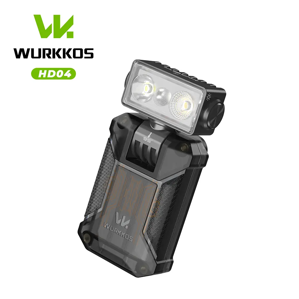 【New Release】WURKKOS HD04 Clip-On EDC Flashlight – 750LM, Multi-Angle 180° Rotating Head, Spotlight/Floodlight/RGB for Outdoor, Work & Emergency