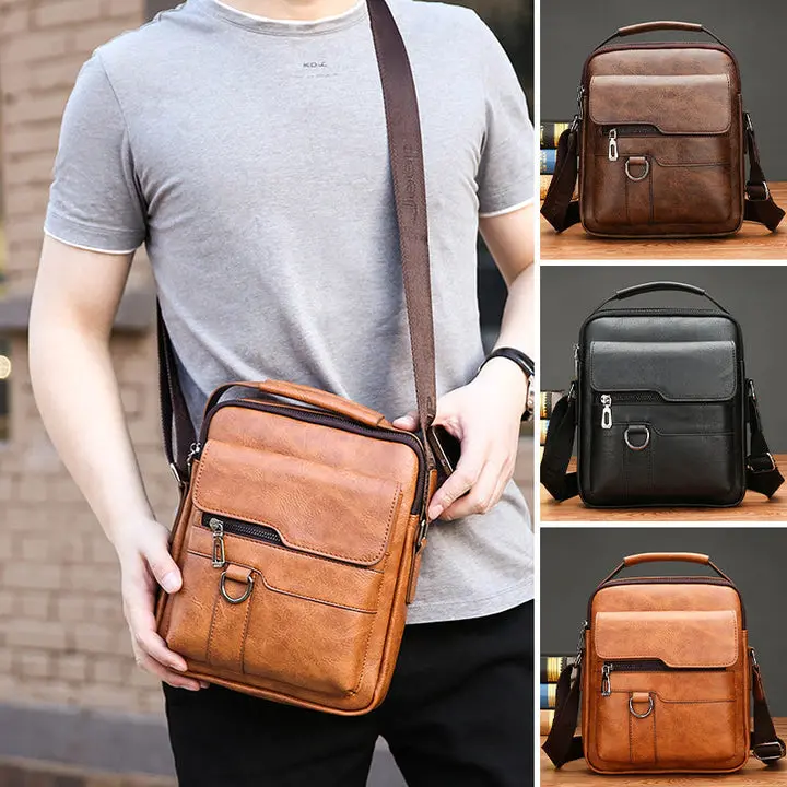 Men's Business Casual High-Capacity Crossbody & Shoulder Bag - Multifunctional, Abrasion-Resistant, Waterproof, Durable Rounded Edge, Smooth Zipper, Adjustable Strap, High Quality Materials, 22*26*6cm