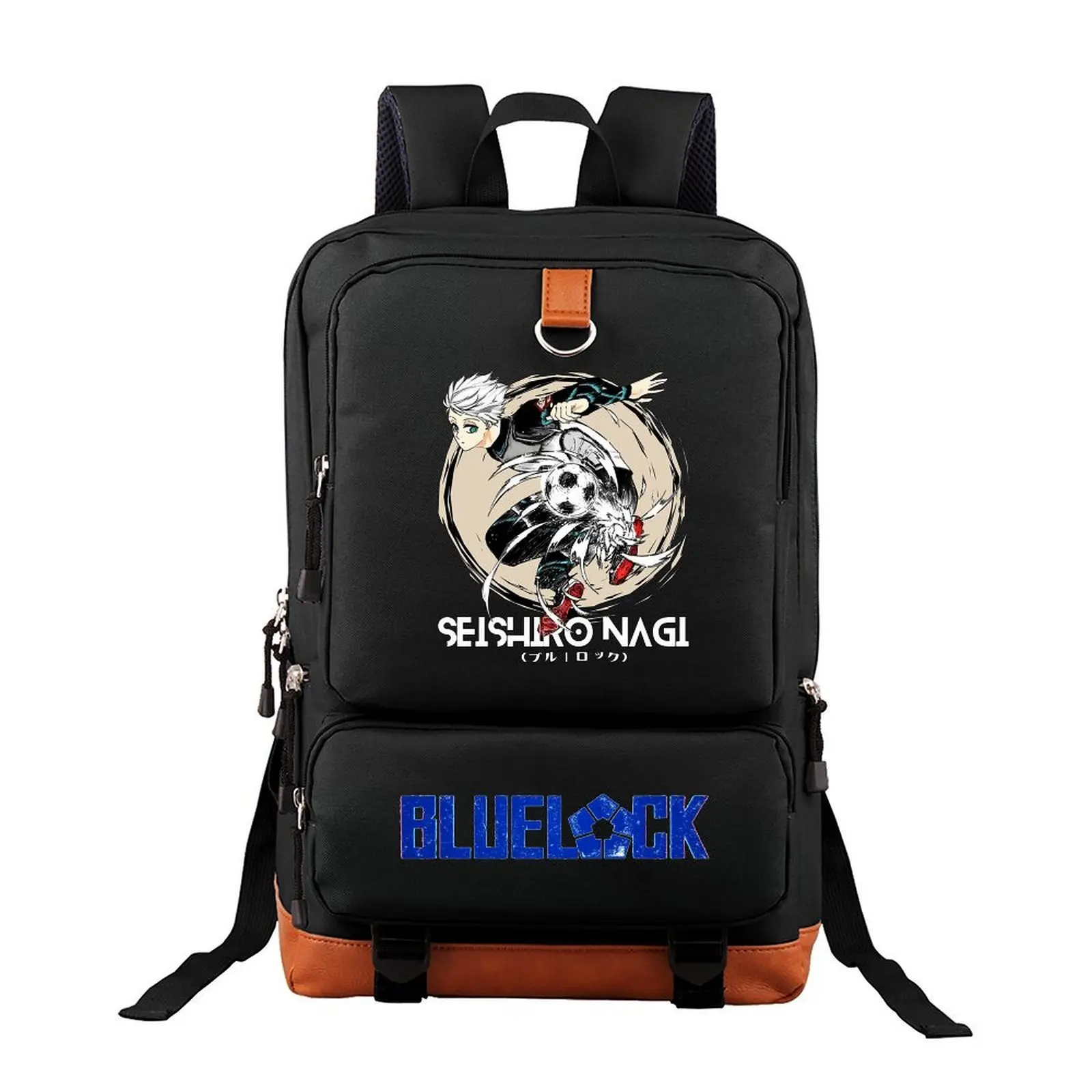 Blue Lock Unisex Laptop Backpack - 17.3in*11.4in, Laptop Safe Padded Comp., PU Fabric, Large Capacity for Traveling, Commuting, Camping, Holds Clothes, Ideal Birthday Gift for Friends