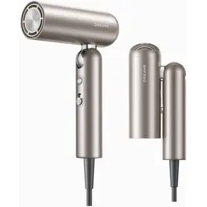 DREAME Pocket Pure High-Speed Hair Dryer, Lightweight Foldable Blow Dryer with 110,000 RPM Motor, Ionic Care, 5 Modes, Travel Bag, Quiet Fast Drying for Frizz-Free Hair