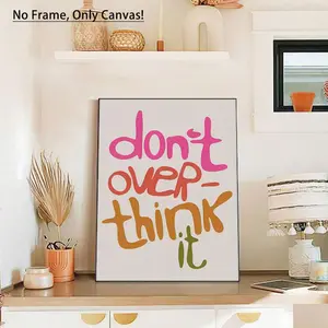 Modern Canvas Painting without Frame, 1 Count Colorful Letter Pattern Wall Art, Wall Decor for Home Living Room Bedroom Office School(Note: Frame shown for display only) posters