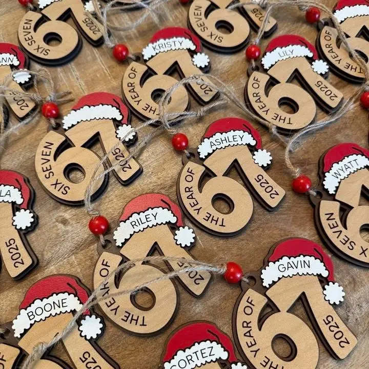 Personalized 6,7 personalized Santa ornament
