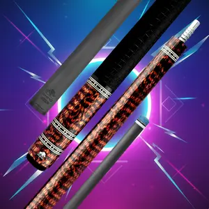 Rhino RETRO Snakewood-Inspired Carbon Fiber Pool Cue with Crocodile Embossed Microfiber Leather Wrap, Carbon Composite Butt, Pro Taper, Time Crystal 12.5mm Tip