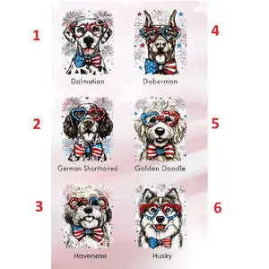 Dog Bow 250 Year America 4th July Comfort Colors T-shirt Havenese Husky Golden Doodle German Shorthaired Doberman Dalmatian