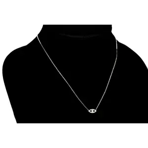 STERLING & DIAMOND EVIL EYE NECKLACE