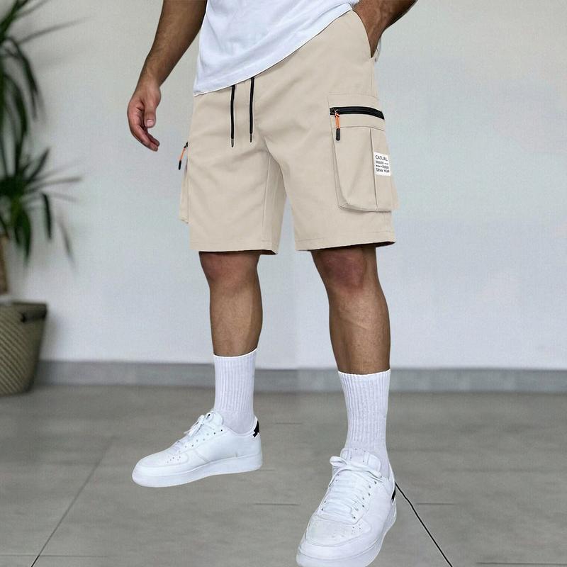 Men's Clothing Men's Overalls Straight Shorts with Zipper Casual Fashion Trend Summer