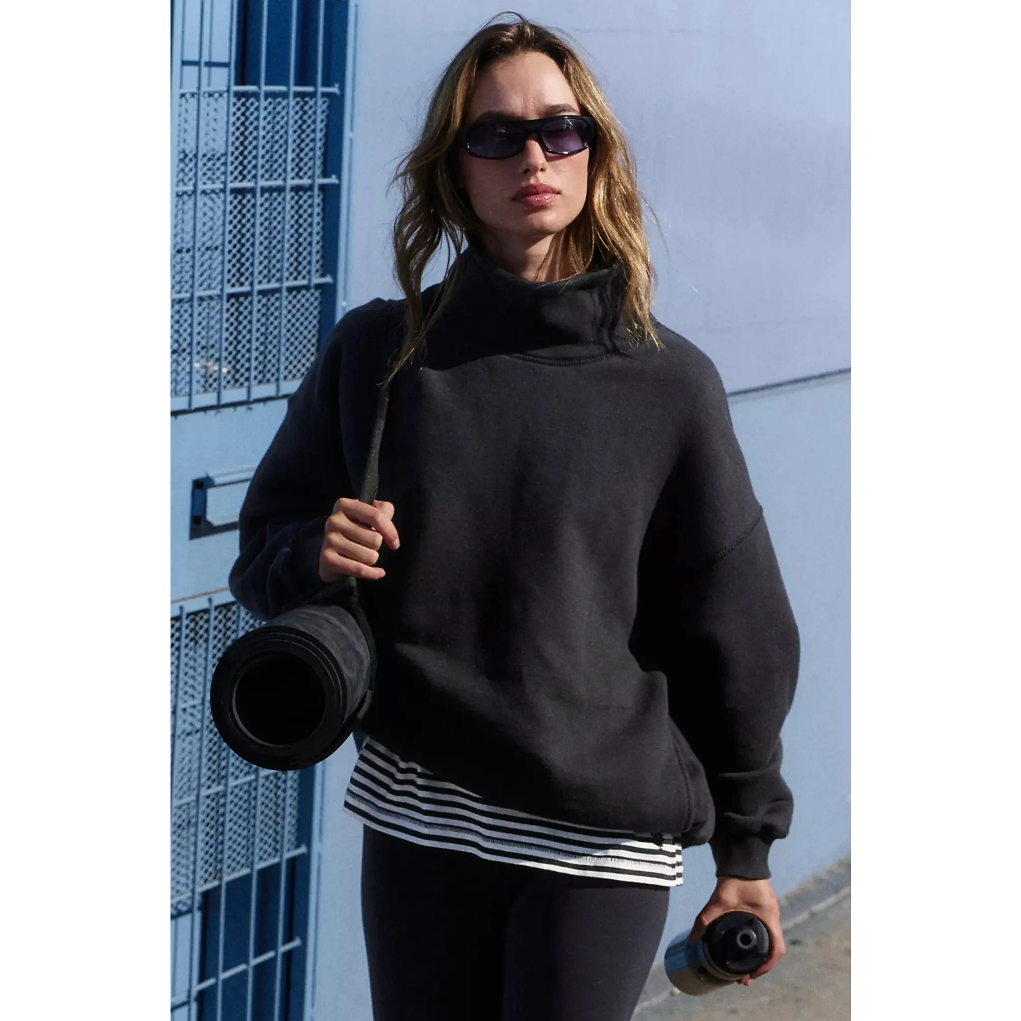 Free People Movement: A Cut Above Mock Neck in Black