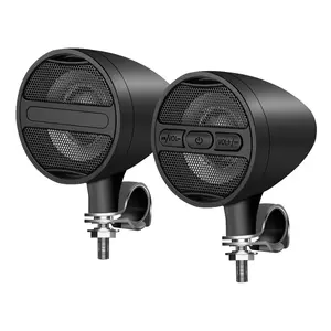 Korbros Motorcycle Speaker with Wireless Connection & Multi - Function: Waterproof, Easy Installation,Strong Bass Stereo Sound, USB/MP3/FM