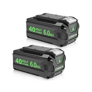 Brand New 2-Pack 6.0Ah 40V Lithium Battery Replacement for GreenWorks G-MAX 40V, Compatible with 29472 29462 2901319 24282 24252 21332 25322 20672
