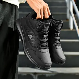 Men's Leather Non Slip Food Service Shoes, Water & Oil Resistant, Comfortable, B reathable, Lightweight Slip Resistant Shoes for Men, for Kitchen, Restaurant, Slip-on Chef Walking stylish Shoes