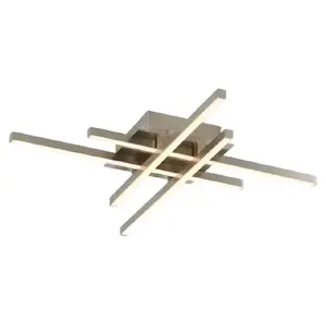 Artika Grid 20" Modern Brushed Nickel Integrated LED Flush Mount Ceiling Light