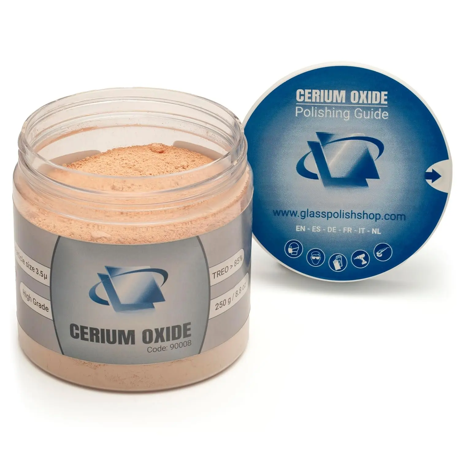 PRO Cerium Oxide ing  - 8.8oz (250g) High-Grade 85% Pure Suspension-Treated Formula, 3.5 Micron for  Scratch Removal, Windshield ing and Restoration