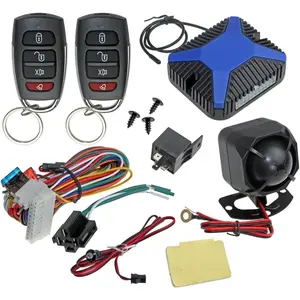 InstallGear Car Alarm Security & Keyless Entry System, Trunk Pop with Two 4-Button Remotes - Car Alarm System - Door Lock/Unlock, Keyless Key Fob for Car/Auto