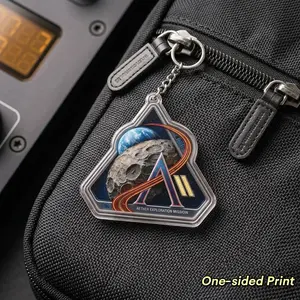 Artemis II Keychain – NASA Retro Bagtag – Space Logo Inspired Gift for Space Lover