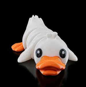 Cute Flexi Duck Keychain 3D Printed - Perfect for Carrying Keys