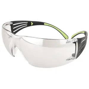 3M SecureFit Safety Glasses Black/Lime with Clear Anti-Fog Lens